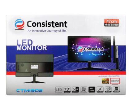 Consistent Led Monitor, 18.5 Inch Wide With Hdmi Cable (1902), Black