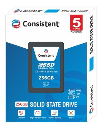 Consistent SSD 256GB With SATA III Interface , 5 Years Warranty