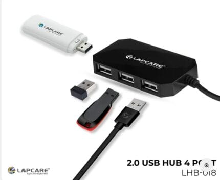 Lapcare 4 Port USB Hub With 1.5M Cable, All 4-Port Work together